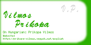 vilmos prikopa business card